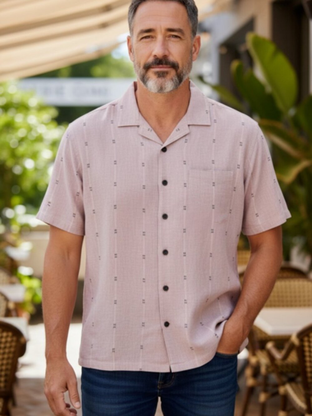 NWT Rag & Bone Alden Camp Shirt Lilac Men's Small Short Sleeve